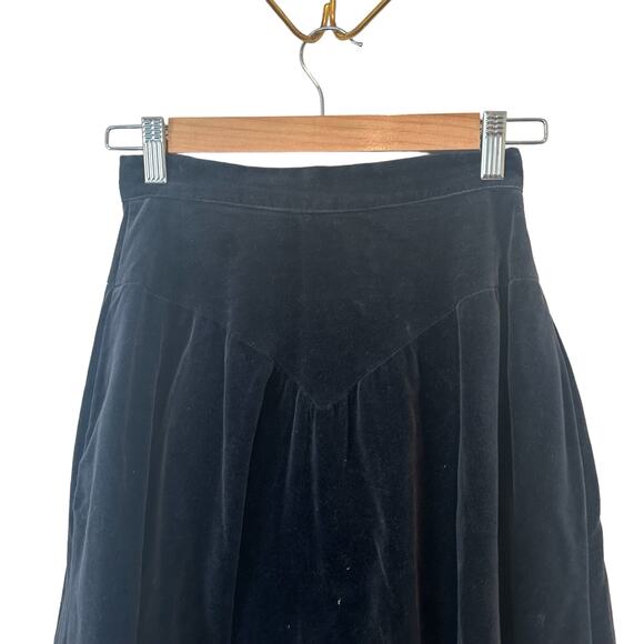 Vintage Gunne Sax Blue Velvet Boho Cottage Core Peasant Hippie Maxi Skirt XS - Picture 7 of 12